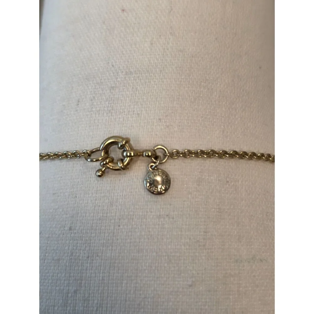 J.Crew Gray Faux Pearl Station Necklace Gold Tone Long Signed Vintage Style